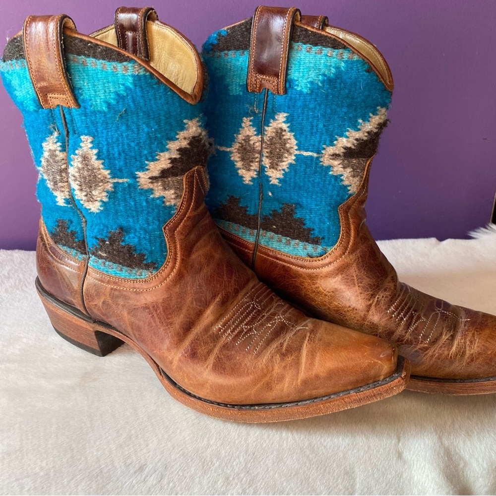 Stetson serape/leather shortie boot